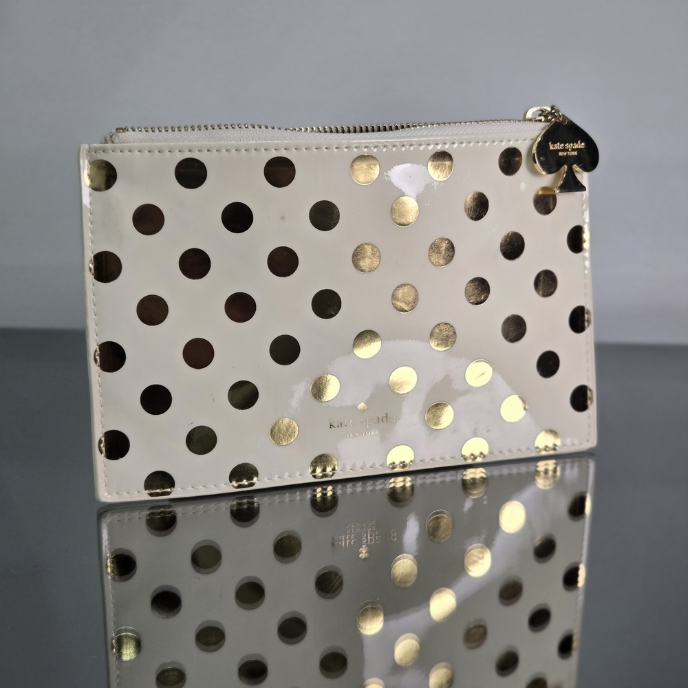 Kate Spade Gold Polka Dot Clutch
